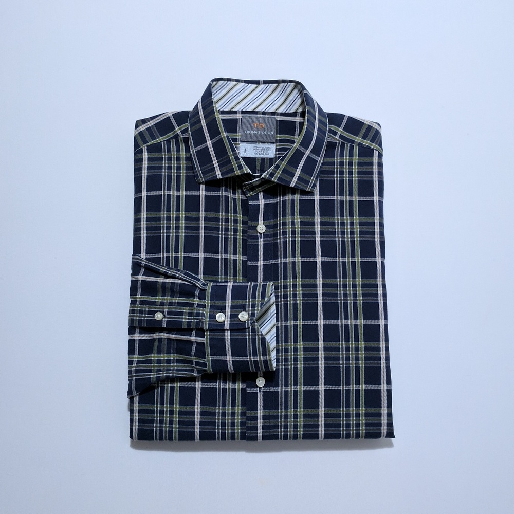 Thomas Dean Men's Dress Shirt Large